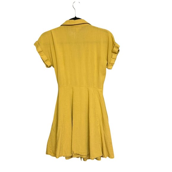 Fashion on Earth Natural Fiber Blend Mustard Yellow Dress - Picture 5 of 7